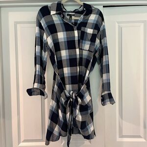 Plaid button up dress